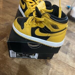 Jordan Black and Yellow High-Top Sneakers